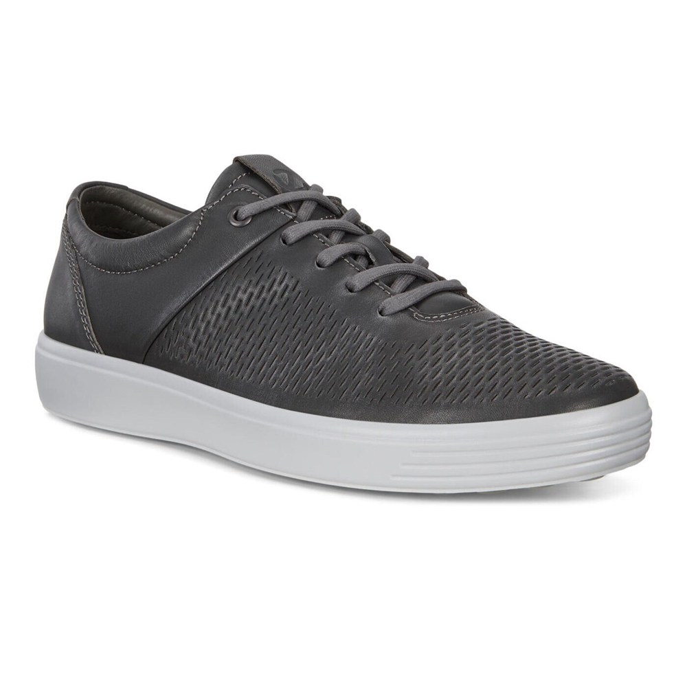 Tenis Hombre - ECCO Soft 7 Lace-Ups - Grises Oscuro - ZRE604513